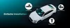 A diagram showing the installation points of a car dashcam system on a white car. Produktbild-Vorschau