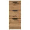 A front view of a wooden sideboard with three drawers against a white background. Anteprima dell’immagine prodotto