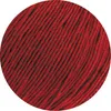 A close-up view of red yarn with black threads. Produktbild-Vorschau