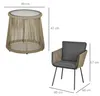 Outsunny 3-tlg. Rattan Gartenmöbel-Set, Sitzgarnitur mit 2 Produktbild-Vorschau 3