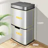 RIBELLI Sensor-Mülleimer 72 l – 4 Fächer – silber Produktbild-Vorschau 6