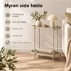 Mica Decorations Myron - stolik boczny owalny, beżowy. Podgląd zdjęcia produktu 2