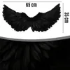 Schwarze Engelsflügel 65 cm Federflügel Halloween Kostüm Produktbild-Vorschau 3