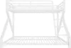A white metal bunk bed frame shown from the side against a white background. Náhled obrázku produktu