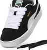 A close-up view of a black Puma Suede XL sneaker with white laces. Voir les images du produit