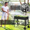 Hochbeet aus Metall mit Rollen, Ablage und Haken - Schwarz Produktbild-Vorschau 4
