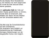A smartphone with a protective film outline shown next to descriptive text. Produktbild-Vorschau