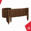 A wooden garden border fence is displayed against a white background with a red overlay in the bottom right corner. Produktbild-Vorschau