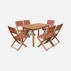 sweeek - Ausziehbarer Gartentisch aus Holz , 6 Stühle - Produktbild-Vorschau 2