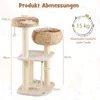 A diagram showing the dimensions and weight capacity of a cat tree. Anteprima dell’immagine prodotto