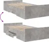 vidaXL Bettgestell mit Schubladen Betongrau 75x190 cm Produktbild-Vorschau 6