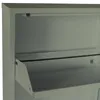 Close-up view of the interior of a metal shoe cabinet, showing a shelf and a partially opened drawer. Podgląd zdjęcia produktu