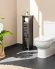 BELIANI Toilettenpapier-Schrank Schwarz Bambusholz Schmal Produktbild-Vorschau 2