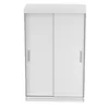 A white sliding door wardrobe, shown from the front. Voir les images du produit