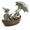 Clayre & Eef Figur Kaninchen 14x10x12 cm Grün Braun Produktbild-Vorschau 2