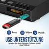 A close-up of a DVD player with a USB drive being inserted, highlighting its USB support feature. Voir les images du produit
