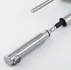 A close-up shot of a stainless steel kitchen faucet's pull-out spray head and hose. Produktbild-Vorschau