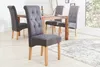 Edler Kolonial Stuhl CASA mit Nackenrolle grau Vintage Look Produktbild-Vorschau 2