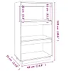 Libreria/divisorio bianco 60x35x103 cm in legno di pino Anteprima dell’immagine prodotto 8