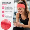 Sport Stirnband 3er Set Pink Blau Schwarz– rutschfest, Produktbild-Vorschau 2
