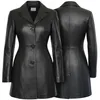 Damen Ledermantel Trenchcoat echtleder Mantel aus Lammnappa Produktbild-Vorschau 5