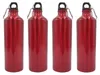 4x Aluminium Trinkflasche 1 Liter rot mit Karabiner Produktbild-Vorschau 1