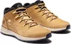 A pair of tan Timberland Sprint Trekker Mid shoes are shown against a white background. Produktbild-Vorschau