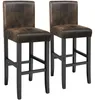 Tabouret de bar en cuir synthétique - marron antique, Lot Voir les images du produit 1