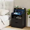 Nachttisch mit LED-Beleuchtung 72.5cm hoch mit 2 Schubladen Produktbild-Vorschau 1
