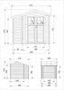 Technical drawing with dimensions of a wooden garden house. Náhľad obrázku produktu