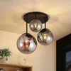 Lindby Deckenleuchte Teeja, rauch, 3-flg., Ø47cm, Glas, E27 Produktbild-Vorschau 9