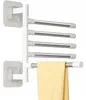 Handtuchhalter 5-armig – Weiß & Silber – schwenkbar um 180° Produktbild-Vorschau 1