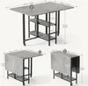 Mondeer Table de cuisine pliante avec 2 étagères et Voir les images du produit 6