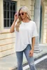 ASKSA T-shirt femme été manches courtes oversized col rond Voir les images du produit 5
