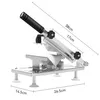 A manual meat slicer with dimensions indicated by lines and numbers. Produktbild-Vorschau