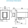 Chrom Schlauchanschluss mit Brausehalter,  Messing Square Produktbild-Vorschau 2