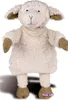 A stuffed sheep toy with a hot water bottle inside, shown against a white background. Produktbild-Vorschau