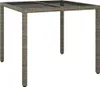 vidaXL Gartentisch Grau 90 x 90 x 75 cm Poly-Rattan Produktbild-Vorschau 1