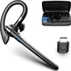 A black wireless earbud with its charging case and a USB adapter, all displayed on a white background. Produktbild-Vorschau