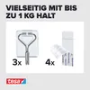 tesa Powerstrips S selbstklebende Haken mit Drahthaken Produktbild-Vorschau 5
