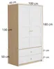 Merax Kleiderschrank mit 2 Türen, 2 Schubladen und Produktbild-Vorschau 5