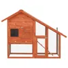 vidaXL Schowek na króliki 140x63x120 cm lite drewno jodłowe Podgląd zdjęcia produktu 2