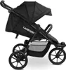 A black sport stroller shown from the side against a white background. Voir les images du produit