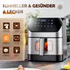 8L Digitale Heißluftfritteuse Airfryer, Friteuse Heissluft Produktbild-Vorschau 5