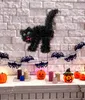 Schwarze Katze aus Lametta für Halloween Produktbild-Vorschau 1
