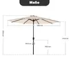 Avestar 228 cm Sonnenschirm, Gartenschirm, mit Kurbel, Produktbild-Vorschau 2
