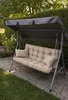 Cuscino per dondolo da giardino Blomster beige 148 cm con 2 Anteprima dell’immagine prodotto 2