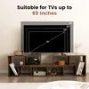 A TV stand with a TV on it, showing different screen sizes. Produktbild-Vorschau