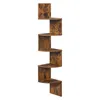 Wandregal Wand-Eckregal Wandregale 20x20x123cm Retro Braun Produktbild-Vorschau 1