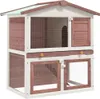 vidaXL Clapier à lapins 3 portes Marron Bois Voir les images du produit 7